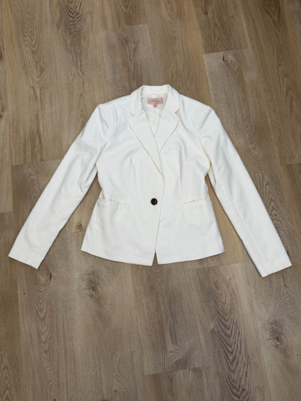 Philosophy White Single-Button Blazer - image 4